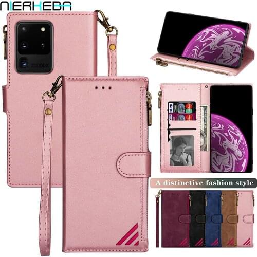 Zipper Wallet Leather Case For Samsung Galaxy A32 A42 A12 A52 A72 A51 A71 S21 S20 FE Note20 Ultra Flip Card Slot Phone Bag Cover