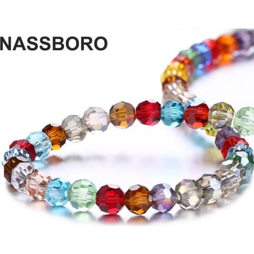 3 4 6 8 mm Czech AB Color Glass Beads Faceted Round Crystal Loose Sphere Beads for DIY Jewelry Bracelet Making Handmade