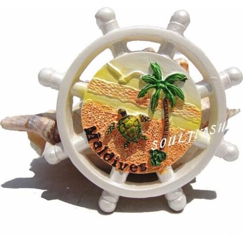 Maldives souvenir sea turtle creative gift resin helmsman fridge magnet
