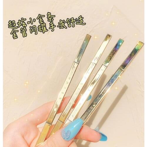 Small Gold Bar Double Head Eyebrow Pencil Natural 4 colors Waterproof Sweatproof Long lasting Easy to draw Beauty Cosmetics
