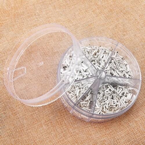 1900pcs Tin-coated Copper Non-insulated Crimp Terminal Bootlace Ferrules Cord End Wire End Sleeves Ferrules 0.5mm2 - 2.5mm2