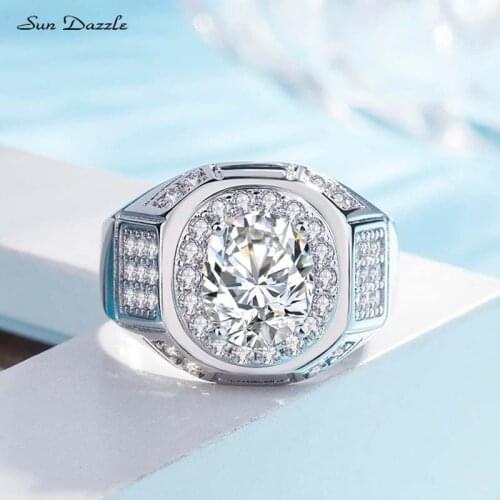 30% Silver Rings for Man Fine Jewelry Platinum Plated Micro Paved Cubic Zirco Luxury Fashion Adjutable Male Copper Ring