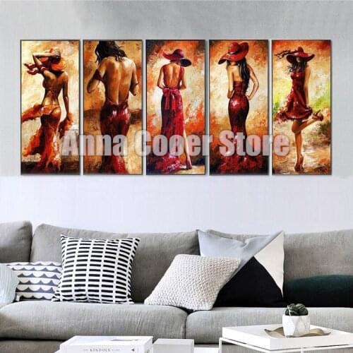 Diy Full Drill Diamond Painting Red Dress Sexy Woman Handicraft Needlework Kits Home Living Room Decor Diamond Embroidery Art