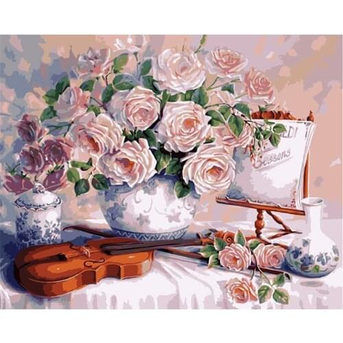 Flower DIY Cross Stitch 11CT Embroidery Kits Craft Needlework Set Printed Canvas Cotton Thread Home Decoration Hot Sell Design