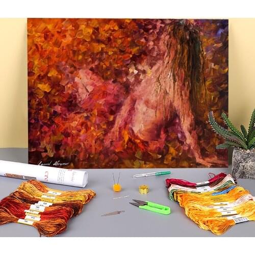 Thoughts Pleasure Printed 11CT Cross Stitch Kit DIY Embroidery DMC Threads Sewing Painting Hobby Needlework Promotions Floss