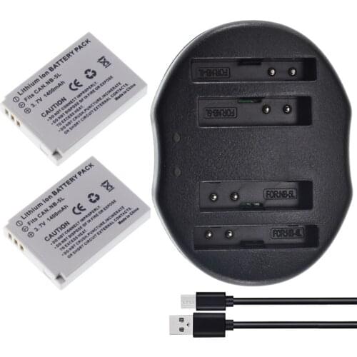 NB-5L Battery(2-Pack) + Dual USB Charger For Canon Powershot SX230 HS SD790 SD890 IS