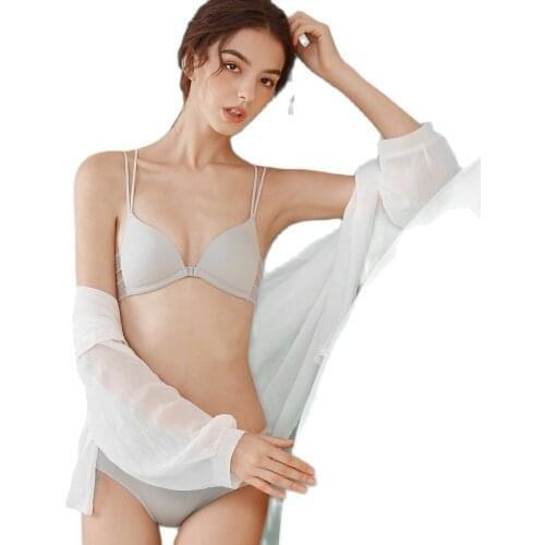 Underwear Manufacturer Direct Sales Front Button Back New Lace Bra Set New French Underwear Without Steel Ring