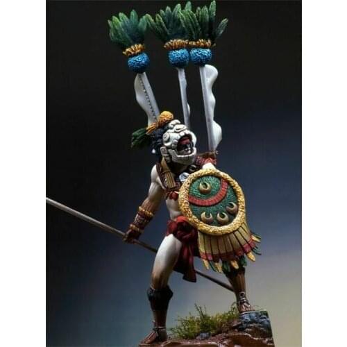 New Unassembled 1/24 75mm ancient warrior with flag 75mm (WITH BASE ) Resin Figure Unpainted Model Kit