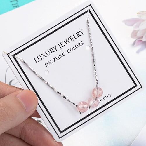 925 sterling silver Necklace Women Girl Sweet Strawberry Crystal Necklace Short Clavicle Necklace Jewelry High Quality