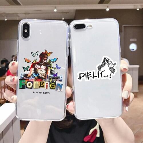 Playboi Carti Rapper Die lit Phone Case For Samsung Galaxy Note 4 8 9 10 20 S8 S9 S10 S10E S20 Plus UITRA Ultra transparent