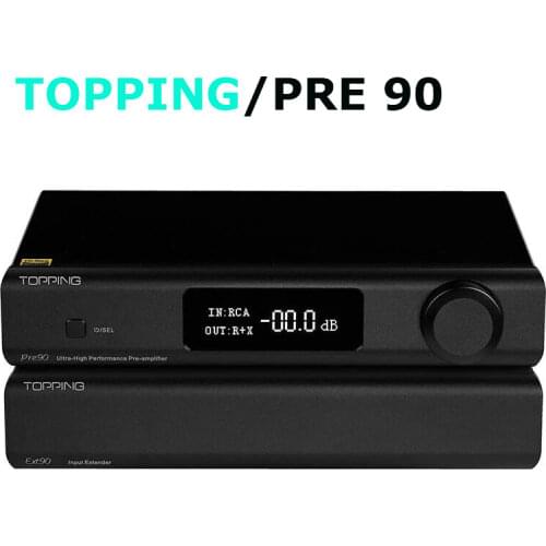 Topping Pre90 Preamplifier & Topping Ext90 Input Extender 2*RCA+4*XLR NFCA FULL Balanced Amplifier Relay Low Noise HIFI Preamp