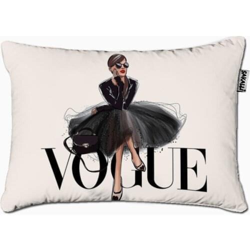 Sakallı Home Vogue 3d Digital Baskılı Dekoratif Kırlent Kılıfı