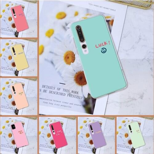 Silicone Transparent Back Cover For Xiaomi Mi 10 Lite Pro Youth Play Pink Quote Soft Phone Case For Xiaomi Mi Note 10 Lite Pro
