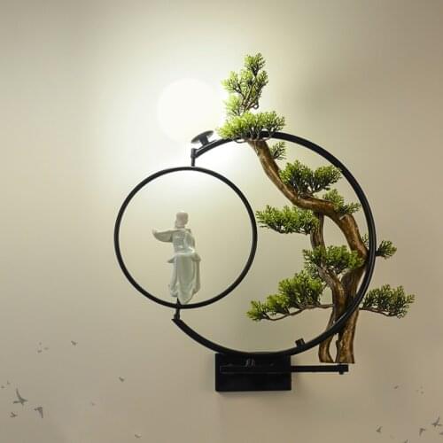 Modern Chinese Study Room Bedroom Lamp Living Room Decoration Wall Lamp Creative Hotel Villa Wall Light House Aisle led Lighting