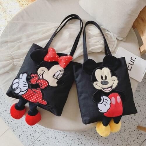 Disney Mickey mouse shoulder bag female new handbag large-capacity soft Messenger bag canves tote shopping bag