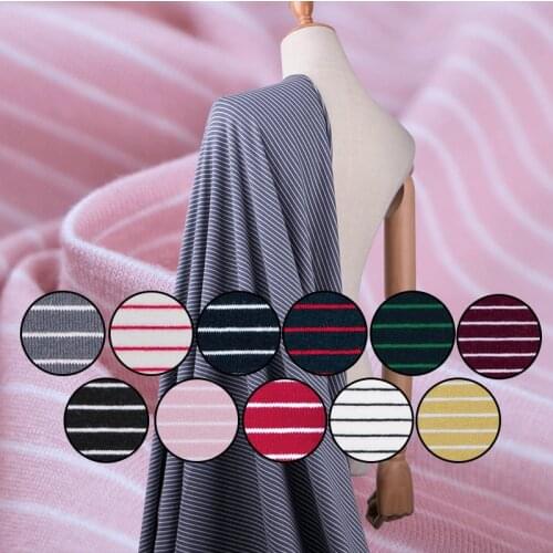 New Arrival Fashion Dress Fabric by Meter Striped 95% Cotton and 5% Spandex Material for DIY sewing Upholstery Cotton Material