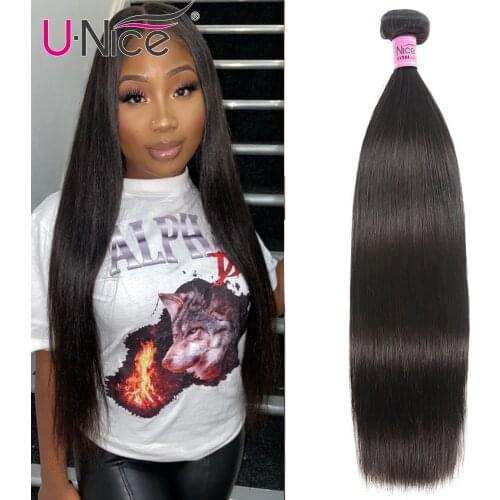 Unice Hair Straight Brazilian Hair Weave Bundles 1 Bundle 100% Human Hair Natural Color Remy Hair Extension