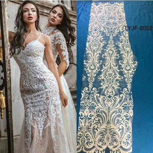 High quality fancy all over bridal mesh lace french fabric embroidery 5Yards/ lot