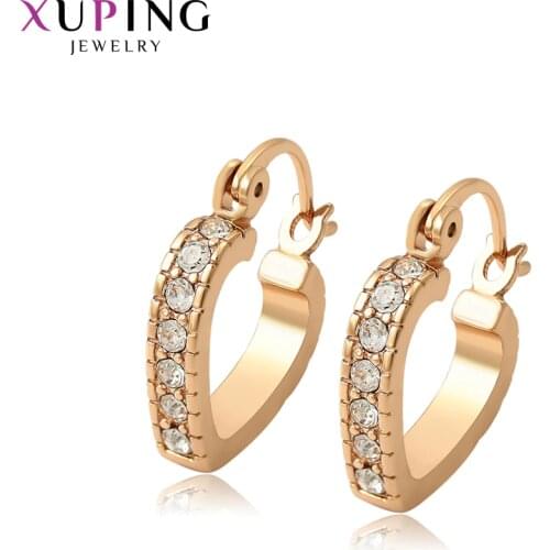 Xuping Jewelry Temperament Earrings Hoops Gold Color Plated Lovely Style Girls Women Gifts for Nice Birthday Gifts 92207