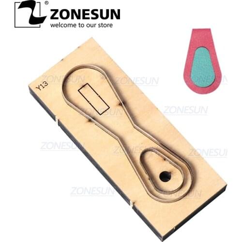 ZONESUN Custom Leather Key Chain Die Cuts For Handmade Key Ring DIY Key Fob Punching Tool Cutting Clicker Die Steel Rule Die