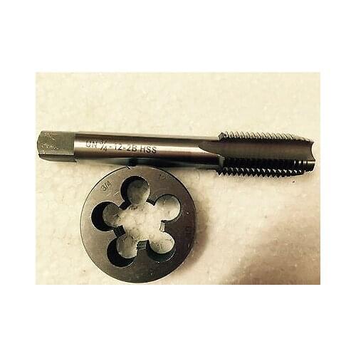 Lots 1pc HSS Machine 3/4-12 UN Plug Tap and 1pc 3/4-12 UN Die Threading Tool