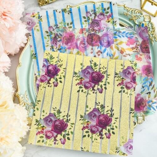YPP CRAFT 18pcs Vintage Flowers Pattern Vellum Paper Stickers for Scrapbooking Happy Planner/Card Making/Journaling Project