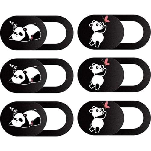 6Pcs Webcam Cover Slide With Lovely Panda Pattern Web Camera Blocker Decoration Love Panda Privacy Cover Suit