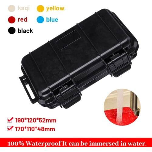 Outdoor Shockproof Waterproof Boxes Survival Airtight Case Holder Storage Matches Tools Travel Sealed Containers 190x120x52mm
