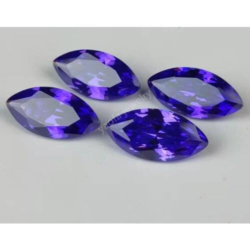 Wholesale Price 5A CZ Stone 1.5x3~10x20mm Deep Violet Marquise Shape Purple Blue Cubic Zirconia Stone Synthetic Gems For Jewelry
