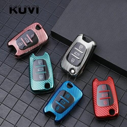 New TPU 3 Button Car key Case Cover Bag For Kia RIO K2 K3 K5 Ceed Cerato Sportage SOUL For Hyundai Verna i20 i30