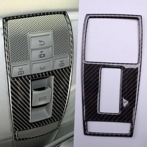 Carbon Fiber Black Inner Reading Light Cover Trim Fit for Mercedes-Benz C Class W204 2007 2008 2009 2010 2011 2012 2013