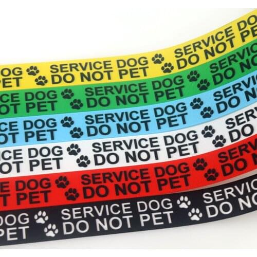 DHK 50yards Service Dog Do Not Pet Printed Grosgrain Ribbon Accessory Hairbow Headwear Decoration DIY Wholesale OEM S1461