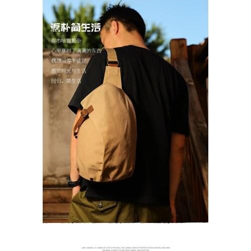 Travel Versatile Backpack Simple Chest Bag Personality and Versatility Shoulder Bag Casual Canvas Mens Messenger Bag Fashion