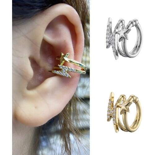 HECHENG,1 piece,Star and Lighting Ear Cilp,Sweet Girl Women Jewelry Accessrioes,Wholesale Dropshipping