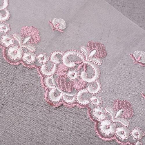 Cusack 2 meter 18 cm Rose Lace Trim Ribbon Mesh Embroidered for Dress Garment Home Textiles DIY Crafts Trimming Lace Fabric
