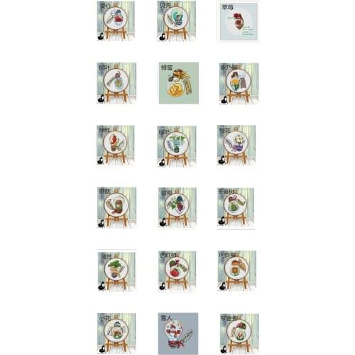 Bulb series cross stitch package flower aida 18ct 14ct 11ct black cloth people kit embroidery DIY handmade needlework