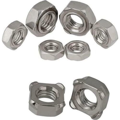 M3 M4 M5 M6 M8 M10 M12 304 stainless steel Hex Weld Nut and Square welding nut