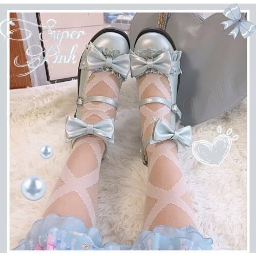 Princess Bow Sweet Girls Female Kawaii Tea Party Cos Japanese Cute Anime Lolita Shoes Women Harujuku Feminine Cosplay Mid Heel