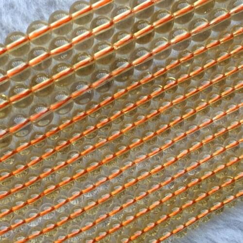 Natural Genuine Clear Yellow Quartz Crystal Citrine Round Smooth Beads 4-12mm 15"