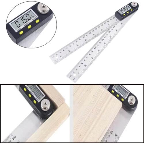 New 200/300mm Digital Protractor Inclinometer Goniometer Level Measuring Tool Electronic Angle Gauge Stainless Steel Angle Ruler