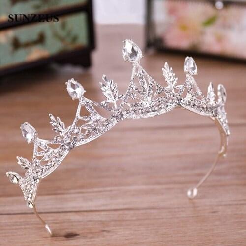 2019 New Wholesale Crystal Bride Tiara With Rhinestones Wedding Crowns Princess Party Headband Accessories Women SQ0334