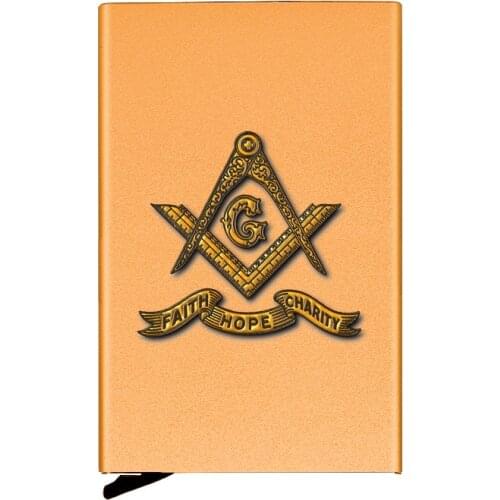 New Free and Accepted Masons Printing Credit Card Holder Men Slim Anti Protect Travel ID Cardholder Women Rfid Wallet