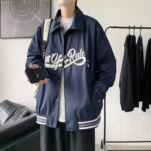 2021 Spring Autumn New Plus Size Loose Simple Solid Color Couple Jacket Korean Casual Lazy Style Men Letter Jacket Free Shipping