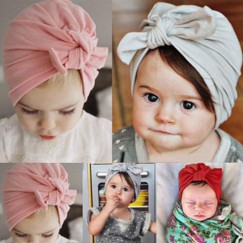 Newborn Toddler Baby Hat Boy Girls Bowknot Soft Cotton Beanie Hat Baby Accessories One size