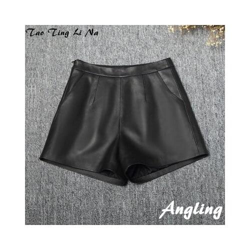 Top brand Fashion 2020 New Genuine Real Sheep Leather Shorts J5 high quality