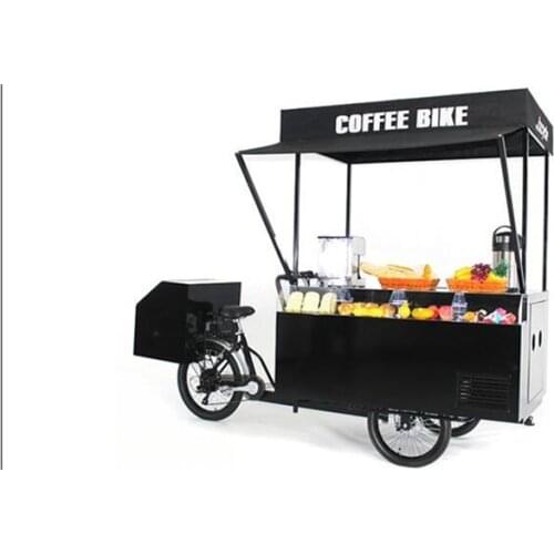 Outdoor Retro coffee Bike Mobile Street Fast Food Vending Cart Three Wheels Cargo Bike Family