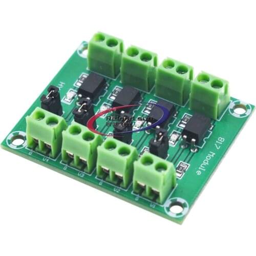 PC817 4 Channel Optocoupler Isolation Board Voltage Converter Adapter Module 3.6-30V Driver Photoelectric Isolated Module PC 817