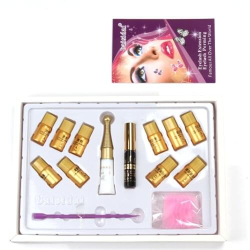 Eyelash Proteid Glue/Growth Liquid Eyelash Lash Curling Perming Extra Curler longer Glue Perm Kit B26 SET US dropshipping