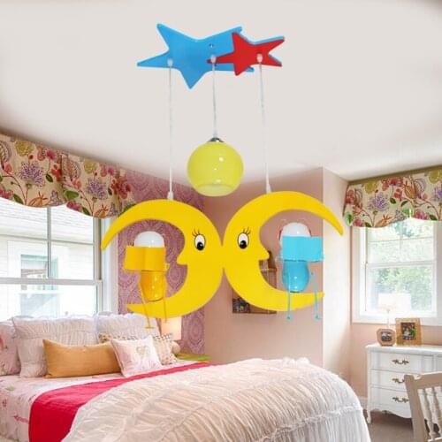 Restaurant bedroom study Childrens room eye care Pendant Lights moon stars warm garden lamps and lanterns creative LU727272