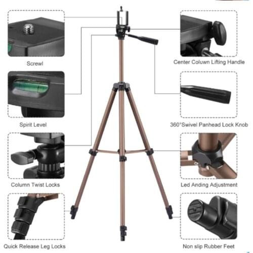 WT3130 professional aluminum mini tripod camera tripod with smartphone holder for digital SLR camera mobile phone smartphone